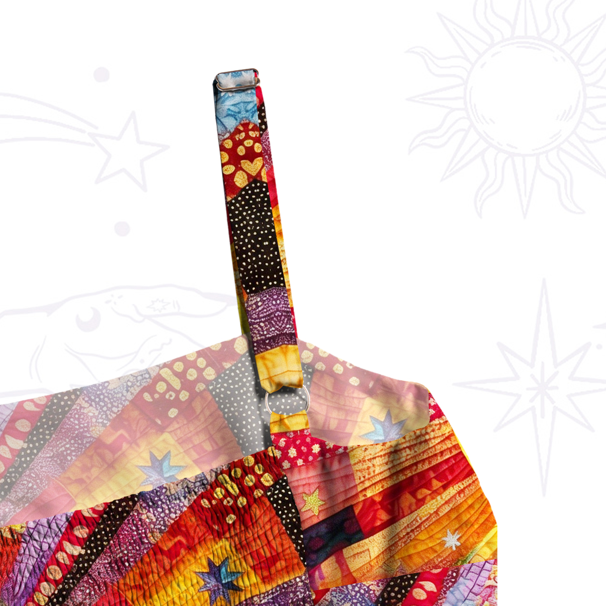 Purplehecate Sun Eye Rainbow Garden Wide Straps Maxi Dress