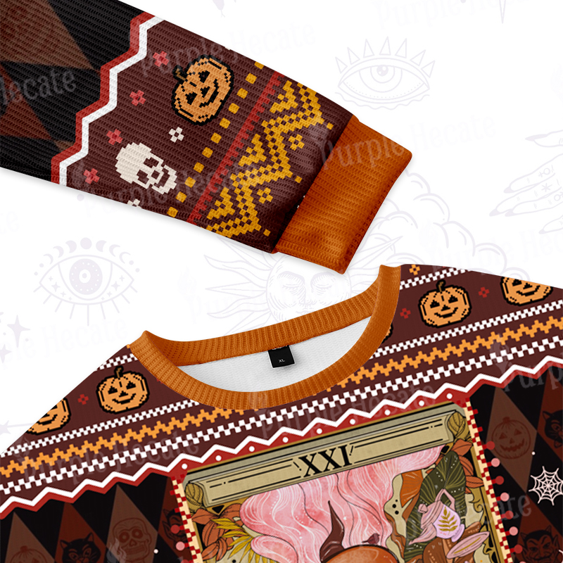 Purplehecate The Reader Tarot Card Ugly Halloween Sweatshirts