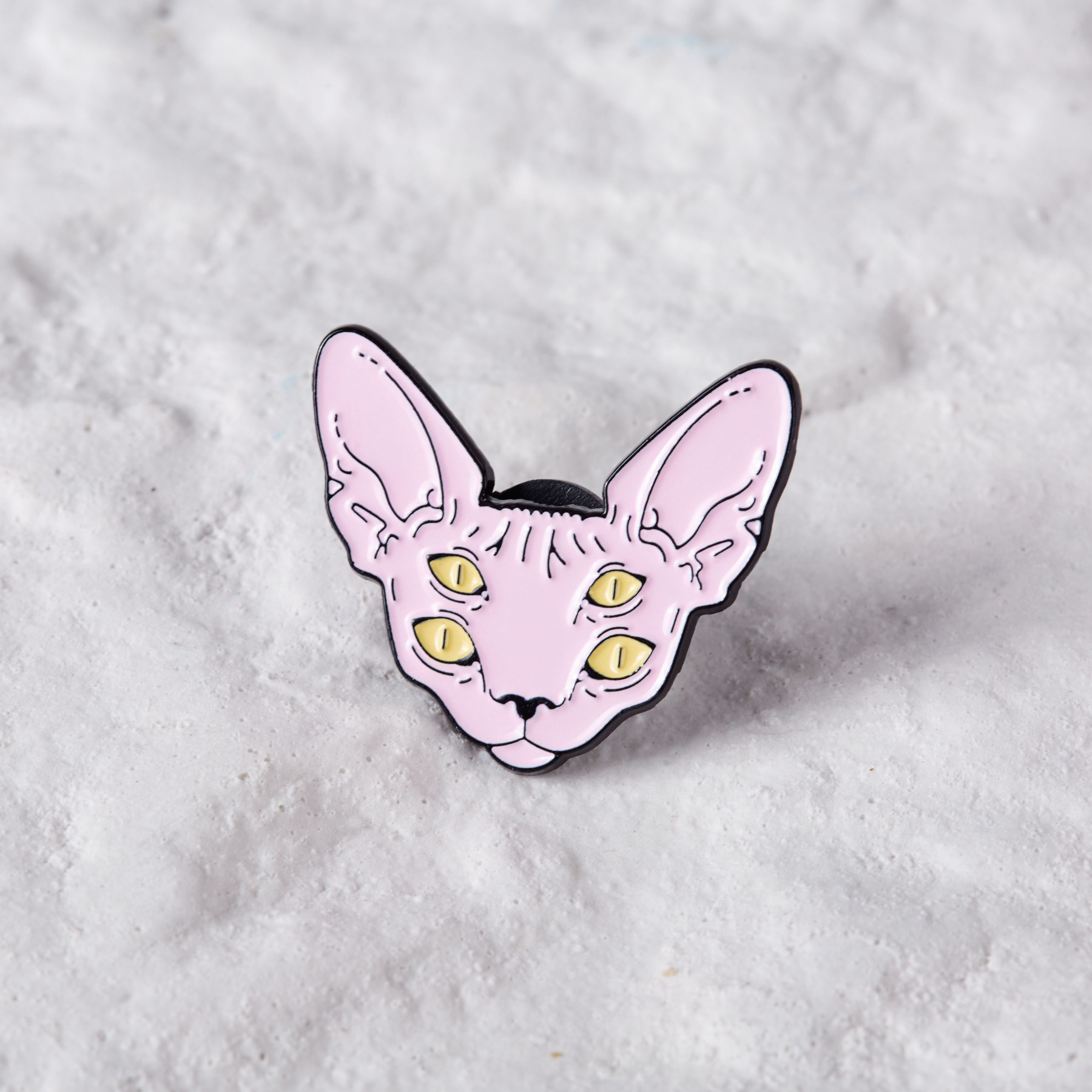 Cartoon Evil Eye Sphynx Cat Pin