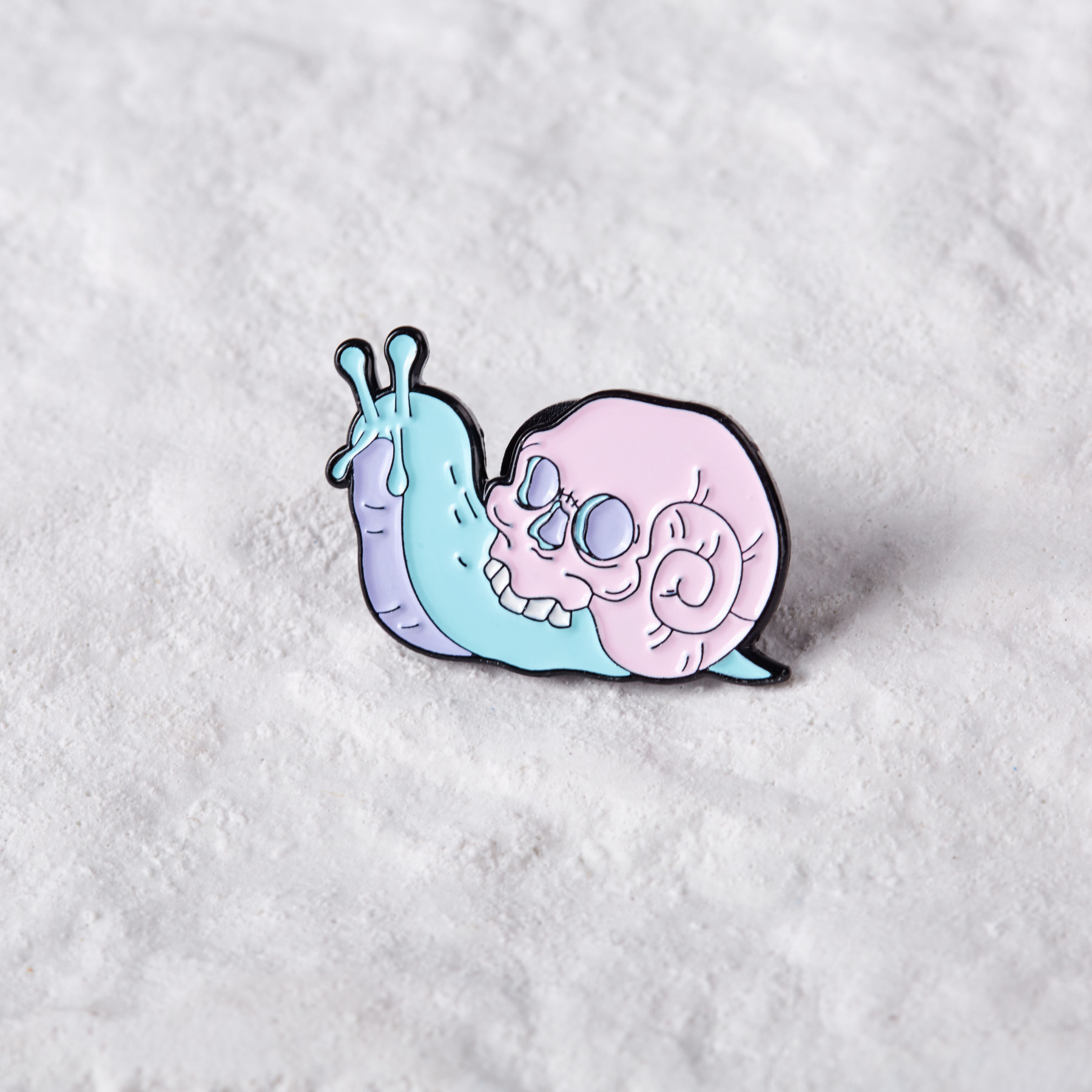 Cute Pastel Snail Skull Pin