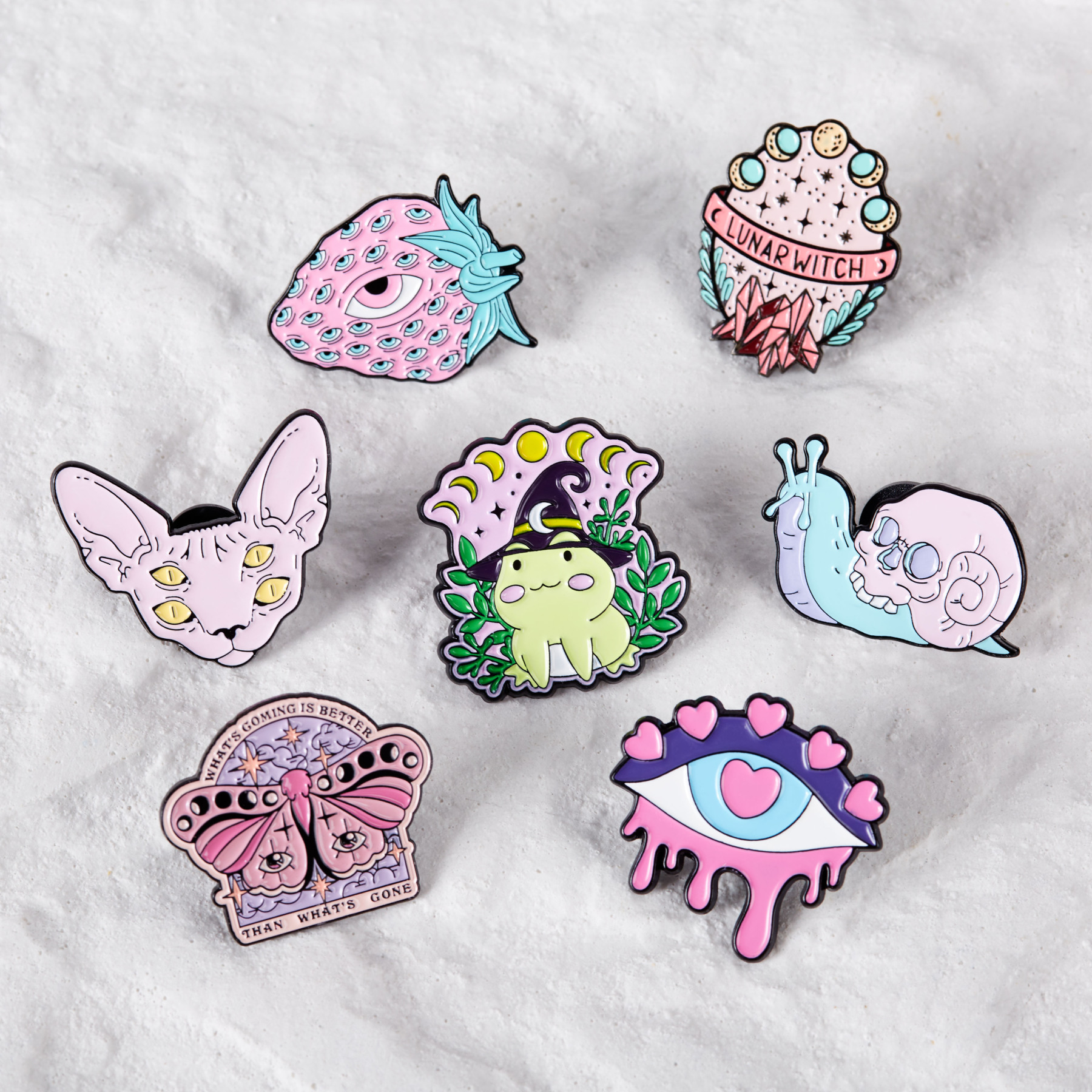 Cartoon Evil Eye Sphynx Cat Pin