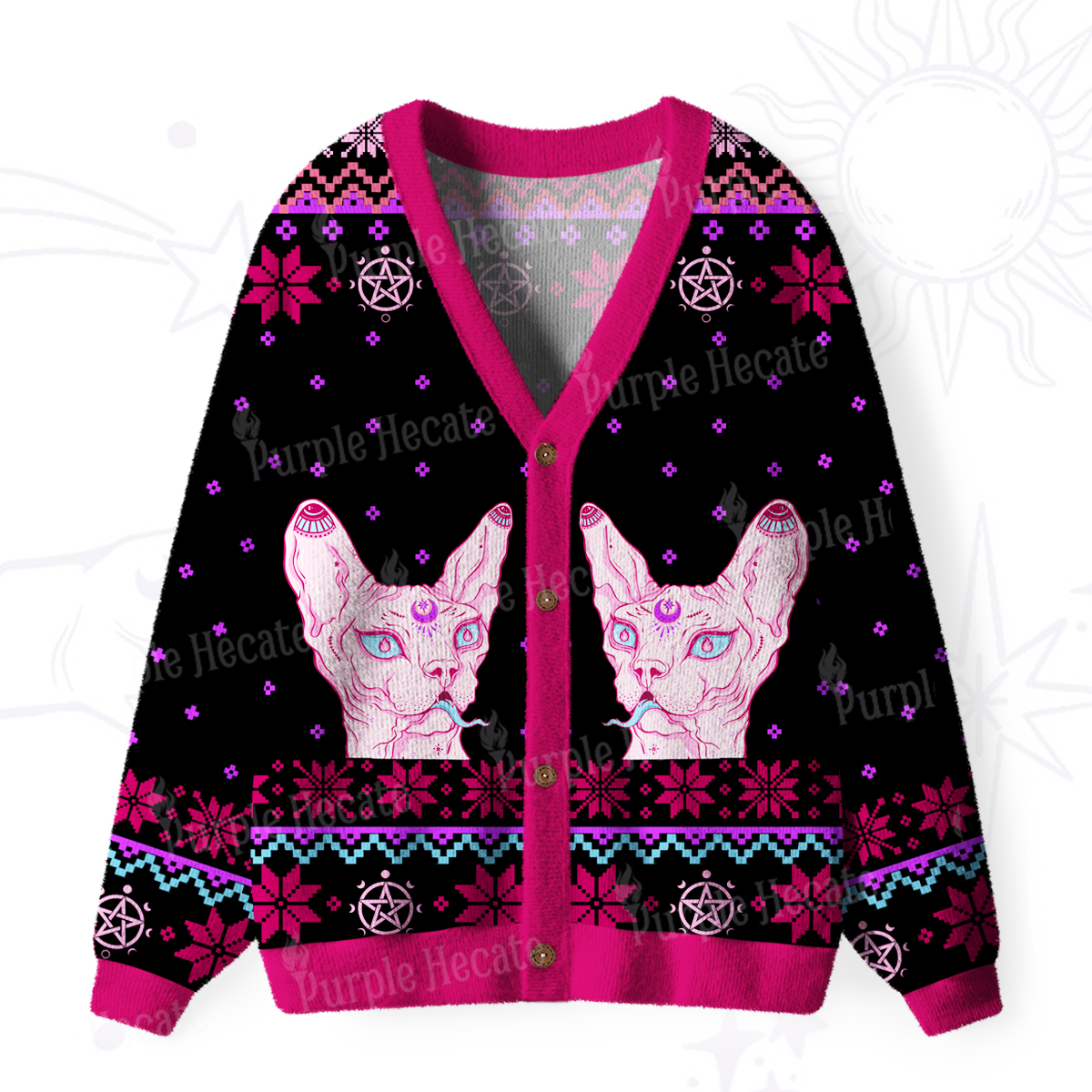 Purplehecate I Said I'm Fine Ugly Cardigan Sweaters