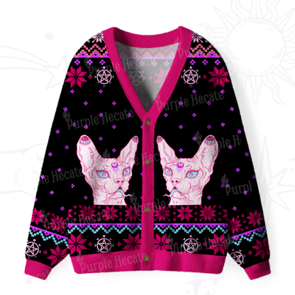 Purplehecate I Said I'm Fine Ugly Cardigan Sweaters