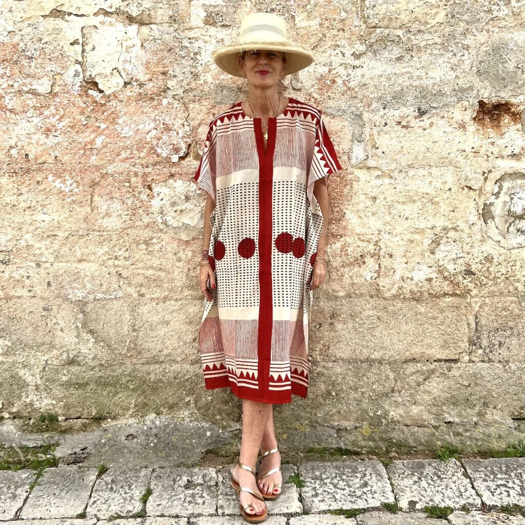 Red Spotted Print Short Sleeve Dress