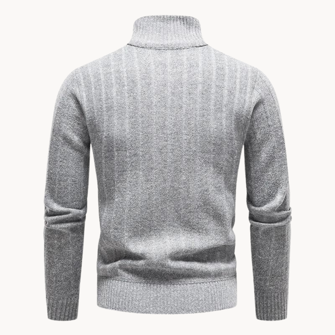 Solid Color Zipper Sweater