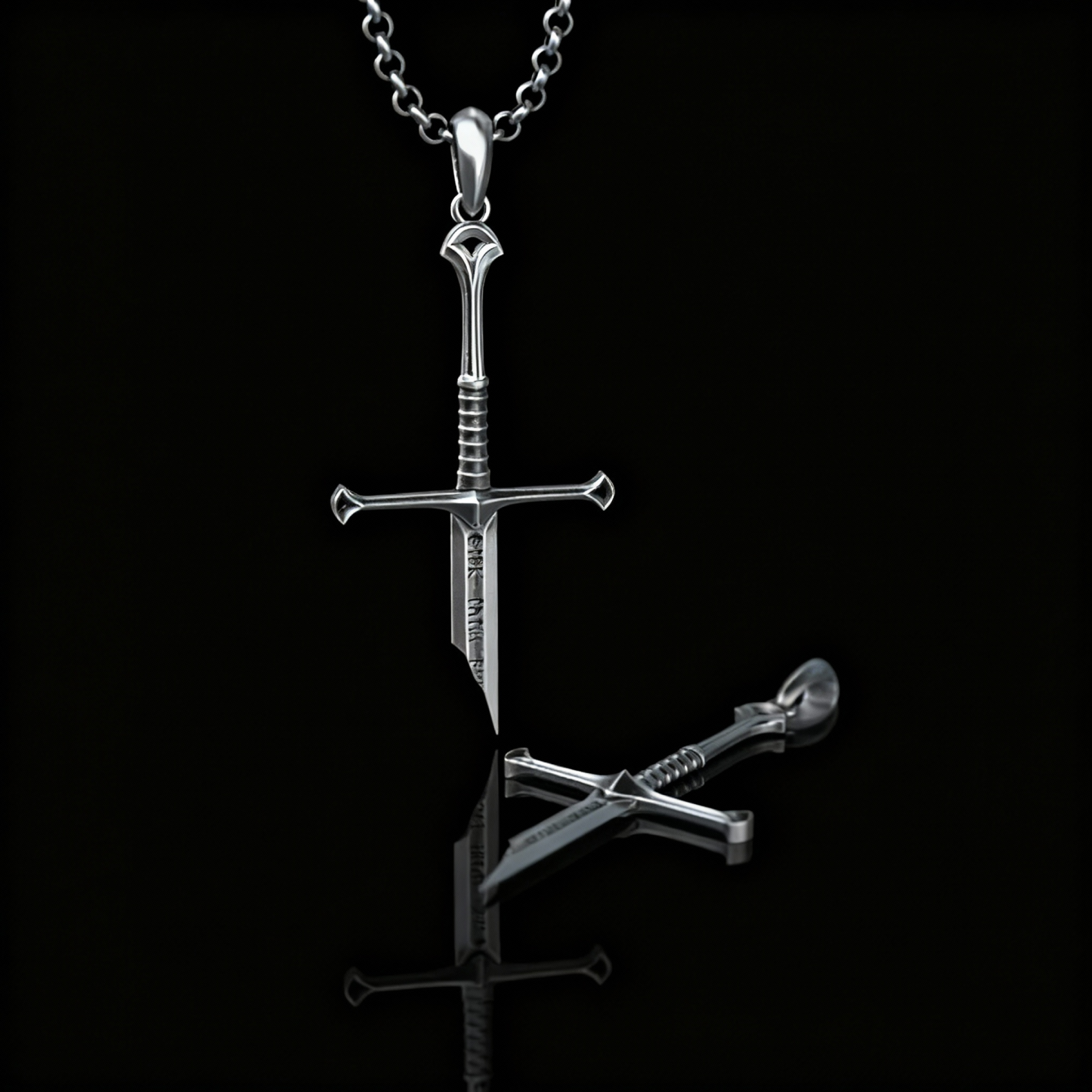 Broken Sword Pendant Necklace