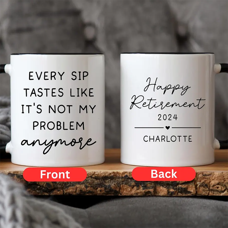 Personalized Retirement Coffee Mug, Happy Retirement Cup,Custom Retirement Gift For Boss Co Worker,Officially Retired Cup For Her