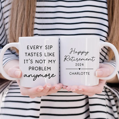 Personalized Retirement Coffee Mug, Happy Retirement Cup,Custom Retirement Gift For Boss Co Worker,Officially Retired Cup For Her