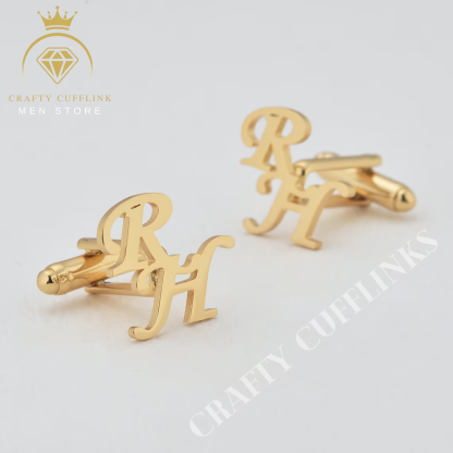 Custom Groomsmen Gifts, Groomsmen Proposal, Gold Plated Initial Cufflinks, Wedding Gift, Cufflinks for Groom, Father, Best Man Proposal