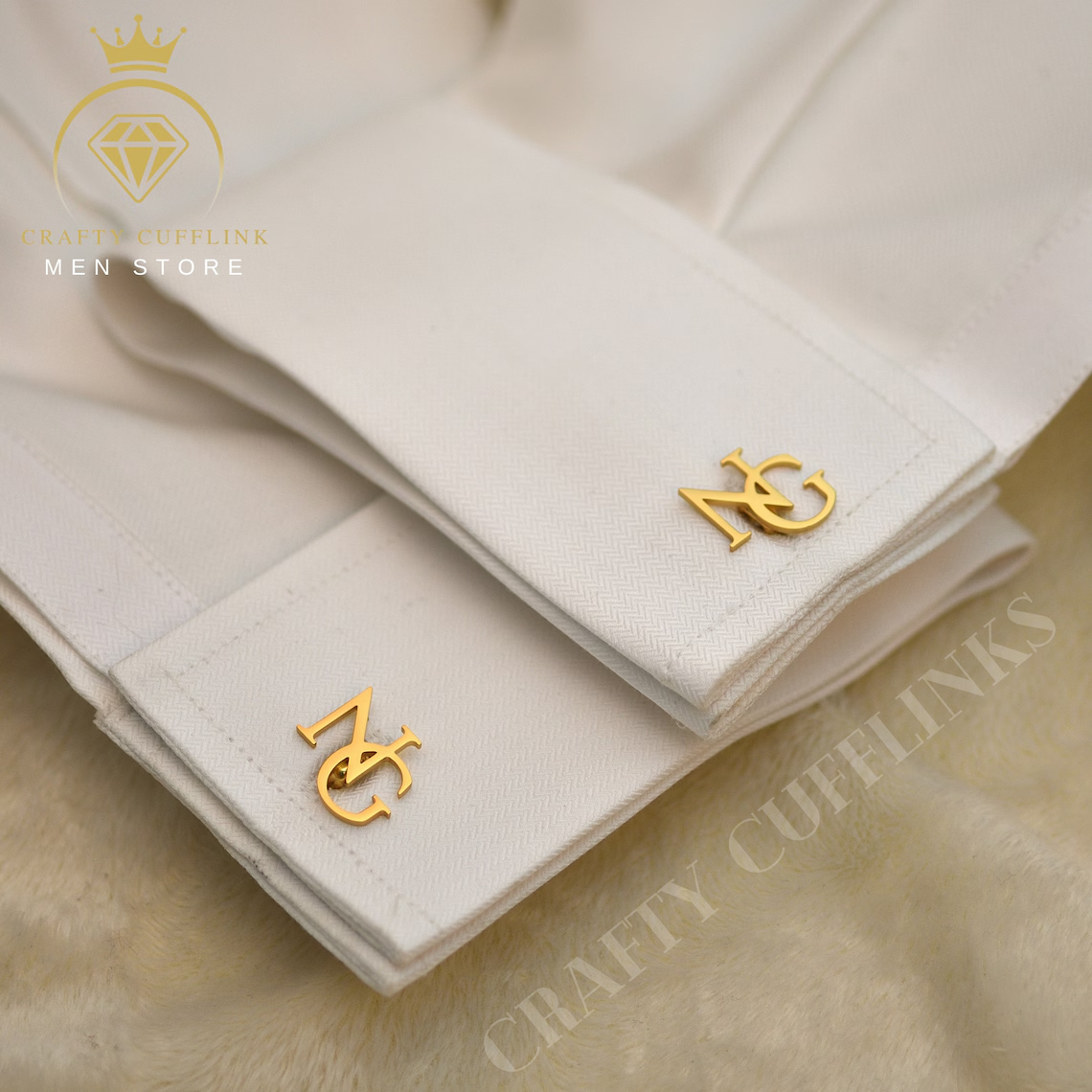 Custom Groomsmen Gifts, Groomsmen Proposal, Gold Plated Initial Cufflinks, Wedding Gift, Cufflinks for Groom, Father, Best Man Proposal