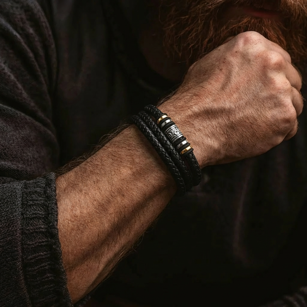 Elegant Knot Silver Engraved Bracelet