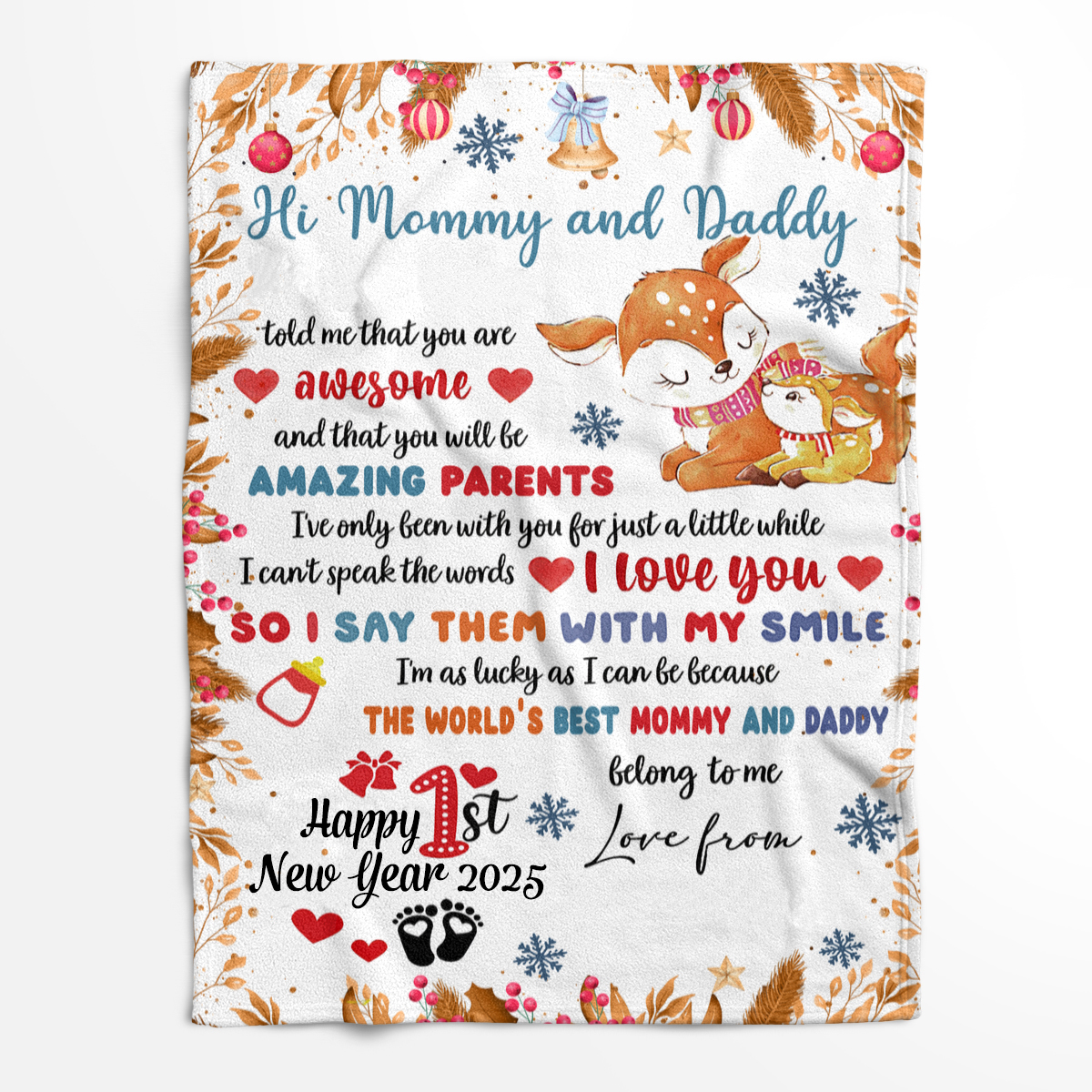 Personalized 1st New Year Gift - Mommy And Daddy Version