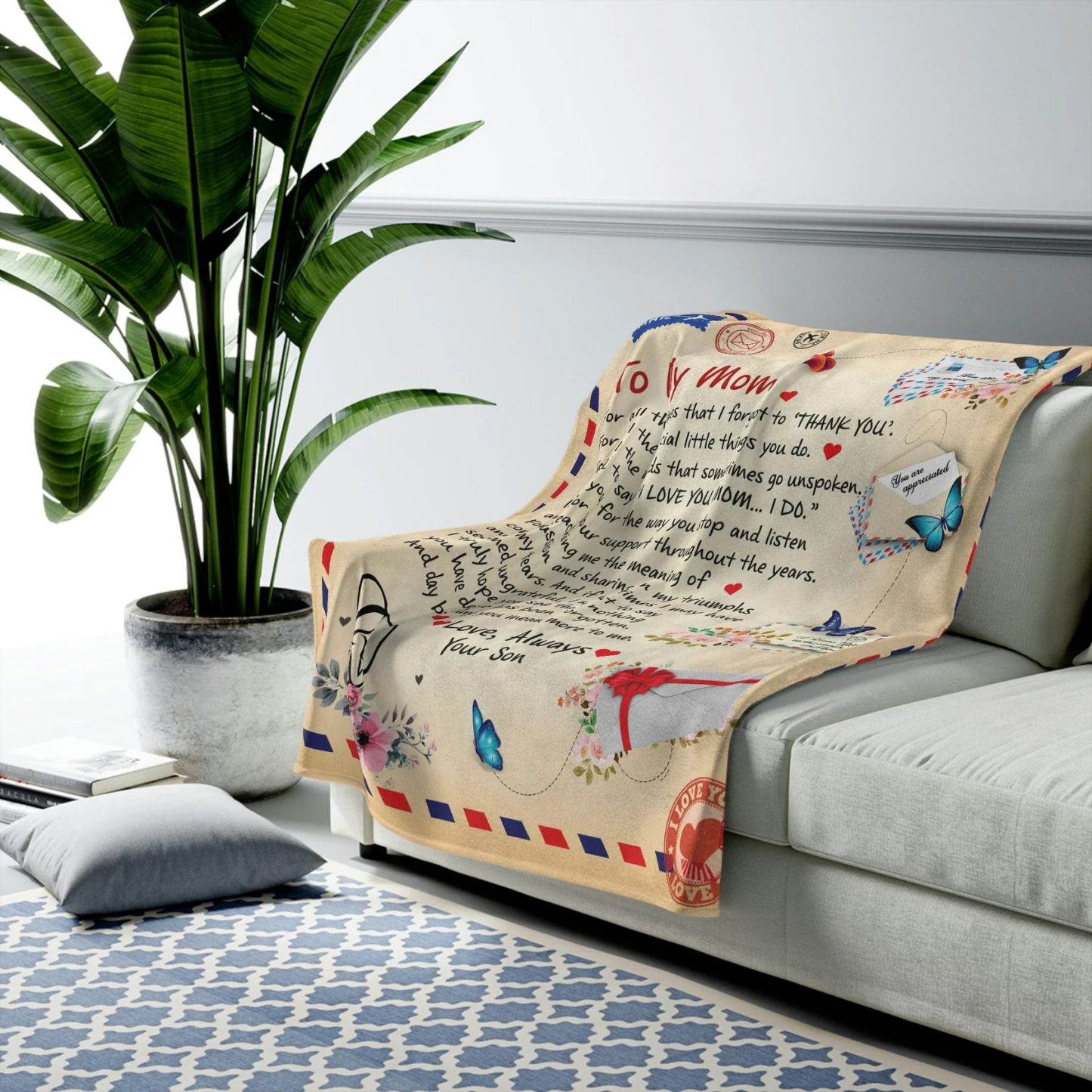 Mom - Personalized Giant Post Card Blanket