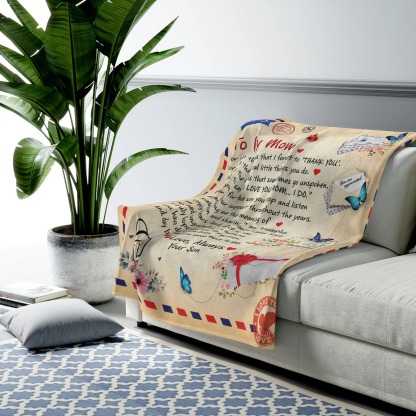 Mom - Personalized Giant Post Card Blanket