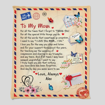 Mom - Personalized Giant Post Card Blanket