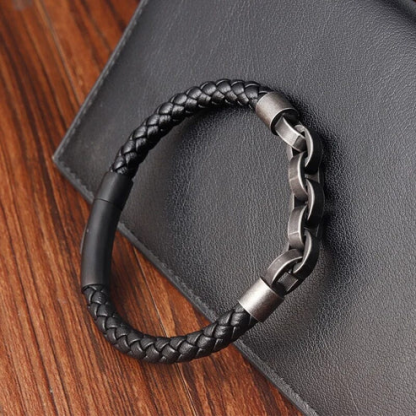 Viking Chain Leather Bracelet