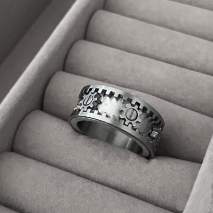Stainless Steel Rotating Gear Ring |  Mechanical inspire Jewellery