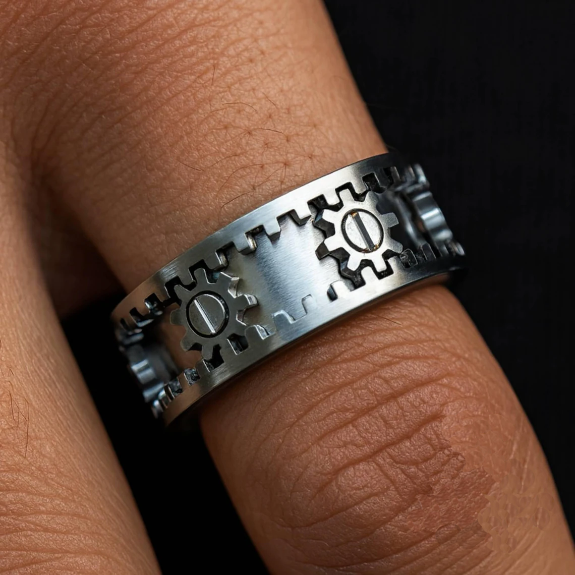 Stainless Steel Rotating Gear Ring |  Mechanical inspire Jewellery