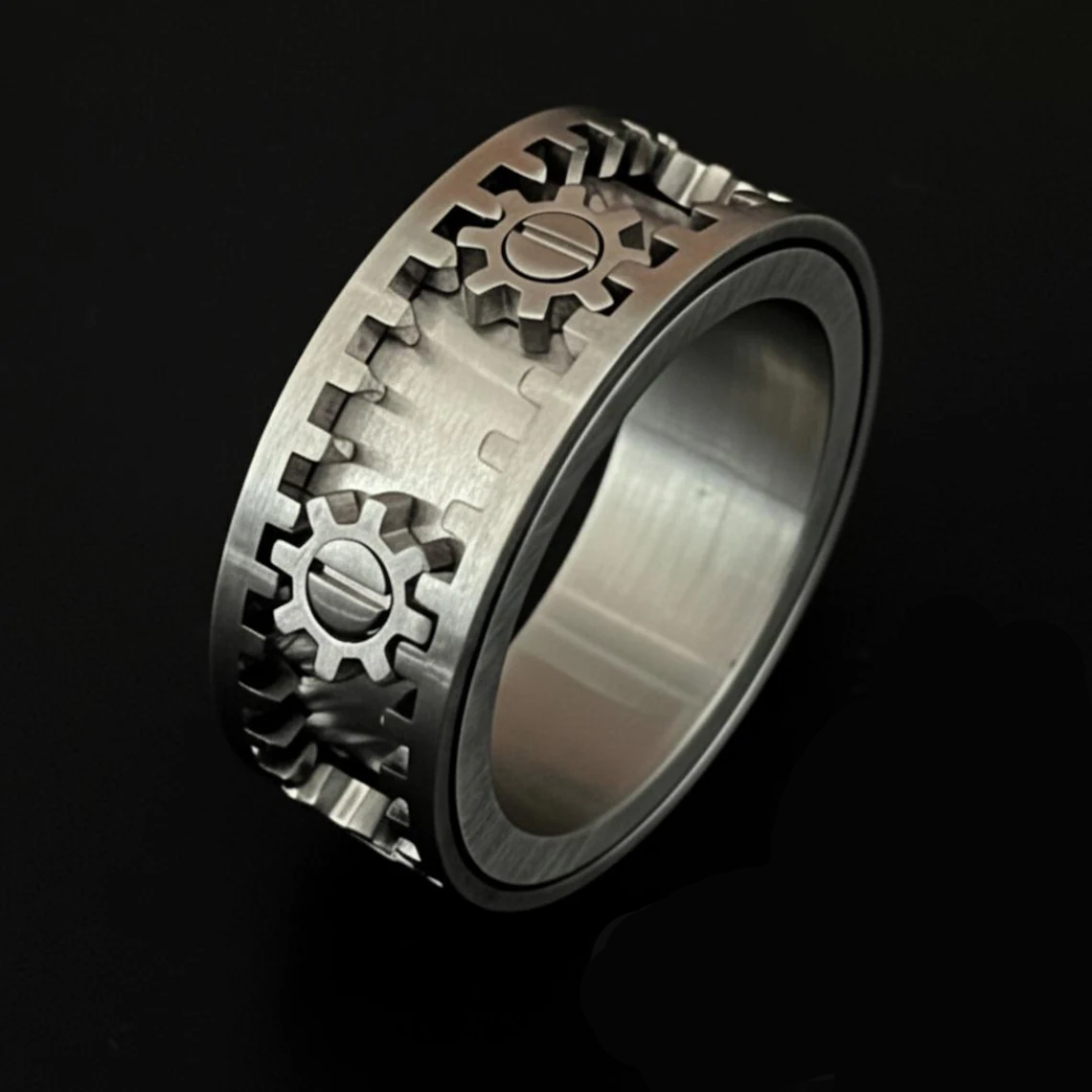 Stainless Steel Rotating Gear Ring |  Mechanical inspire Jewellery