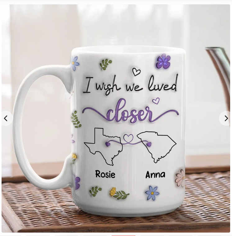 I Wish We Lived Closer - Personalized Custom 3D Inflated Effect Mug
