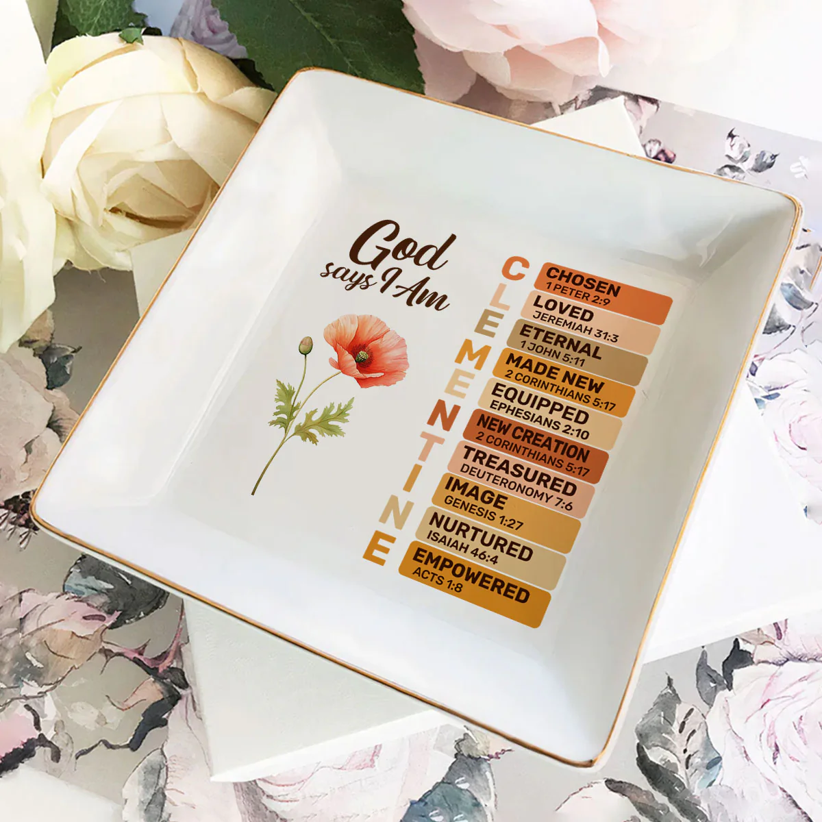 What God Says About You  Personalized Jewelry Dish JSJDPH1986D