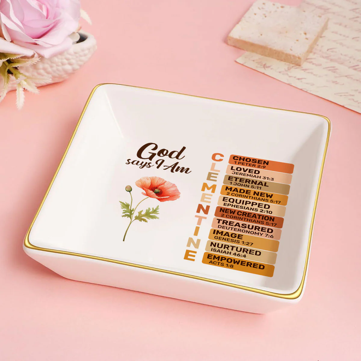 What God Says About You  Personalized Jewelry Dish JSJDPH1986D