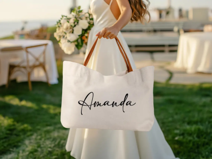 Custom Bridesmaid Tote Bags,Bridesamaid Gift bag With Name,Bridesmaid Beach bag,Wedding bag,Bridal Party Gift,Bride Bag,Beach Tote gift