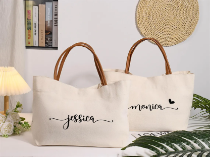 Custom Bridesmaid Tote Bags,Bridesamaid Gift bag With Name,Bridesmaid Beach bag,Wedding bag,Bridal Party Gift,Bride Bag,Beach Tote gift