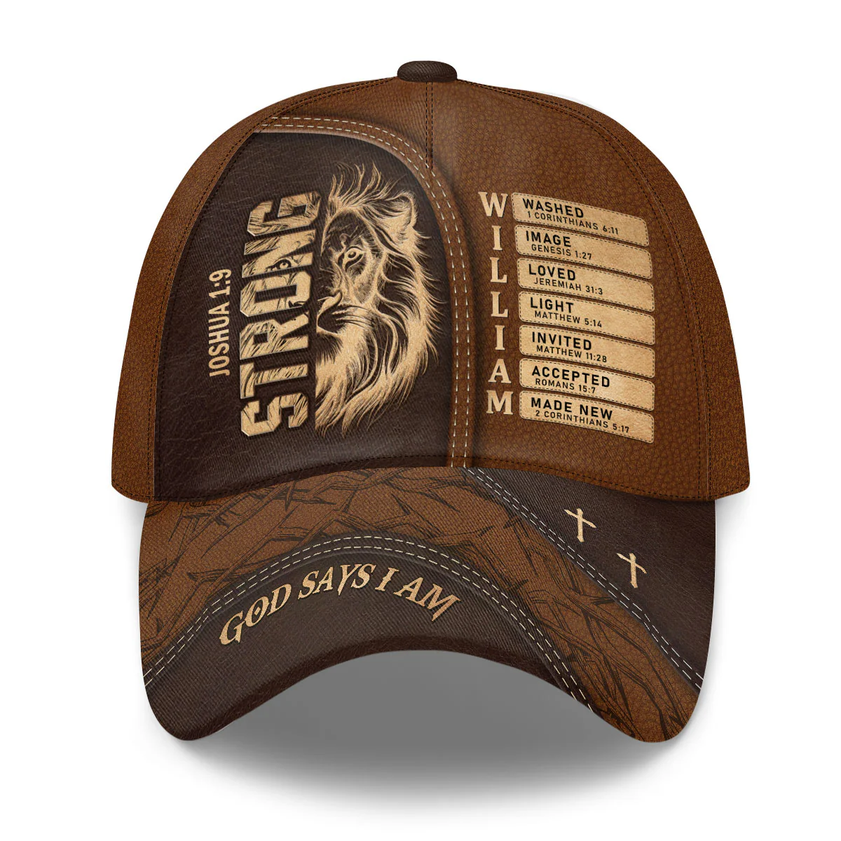 Man Of God Lion  Personalized Classic Cap