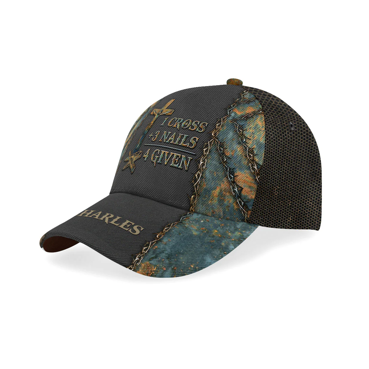 1 Cross 3 Nails 4 Given  Personalized Classic Cap-CP1077