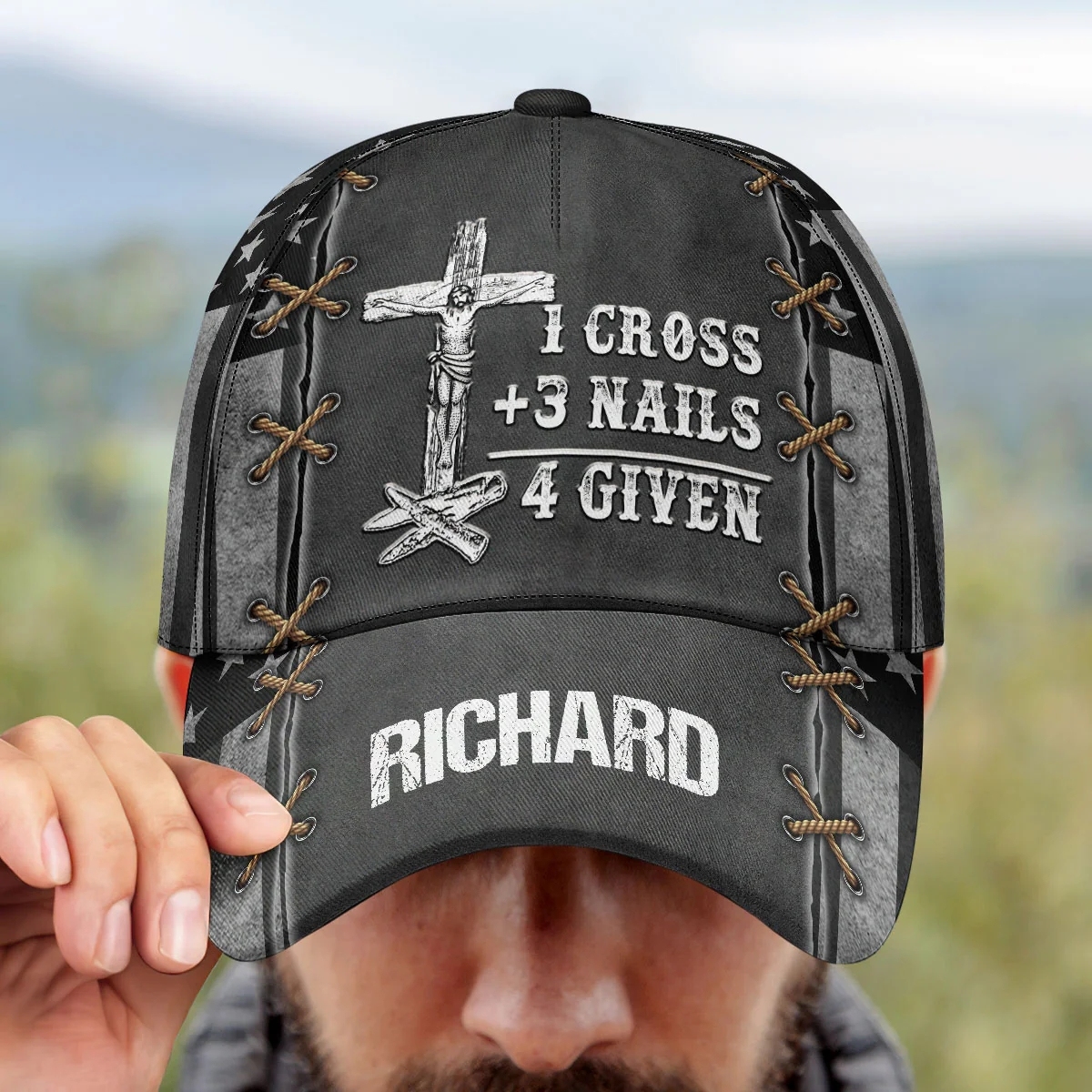 1 Cross 3 Nails 4 Given Personalized Classic Cap