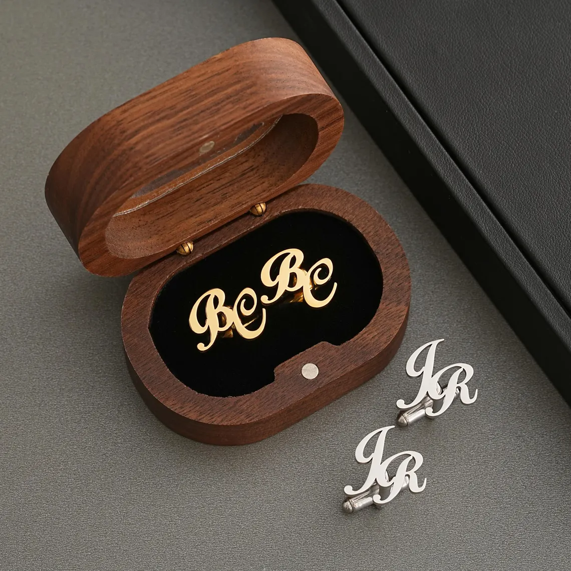 Personalized Wooden Wedding Ring Box with Clear Acrylic Cover, Custom Engraved Engagement Proposal Holder, Bridal Gift For Her