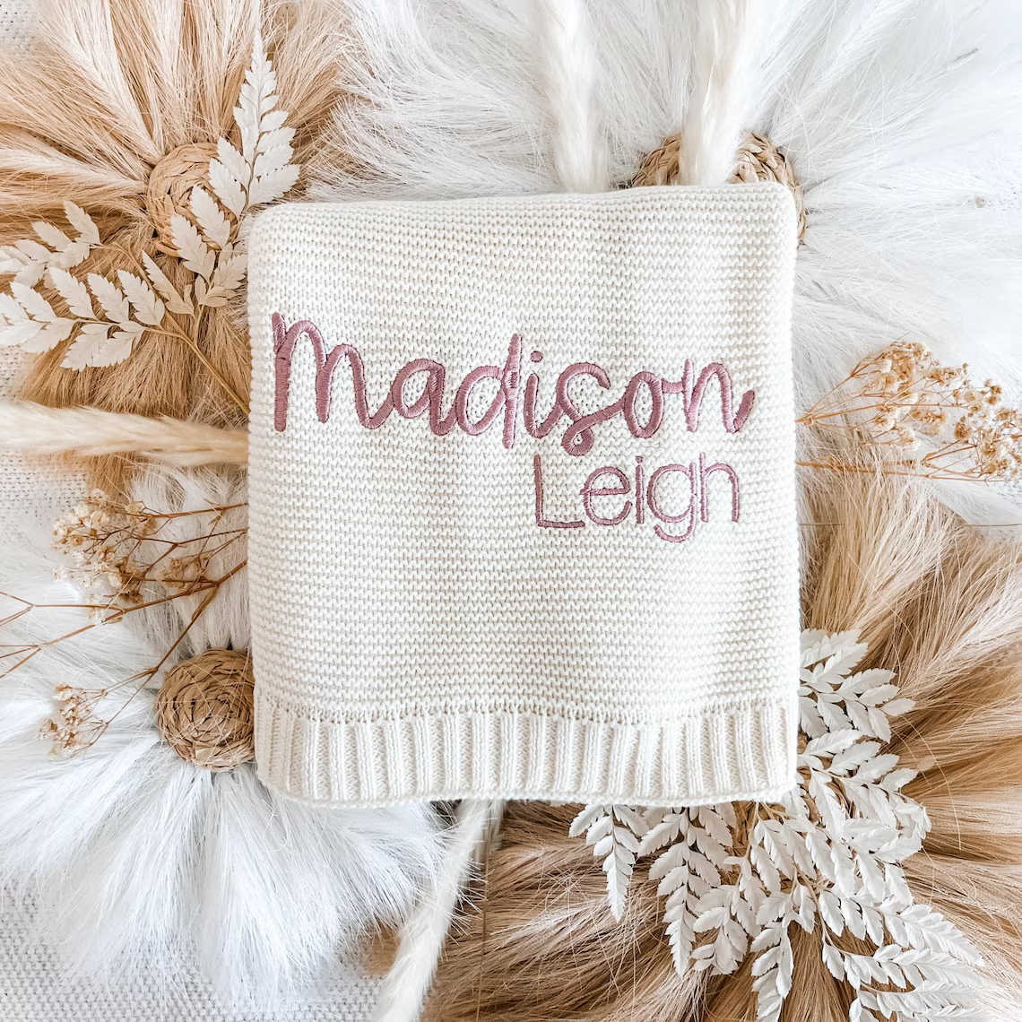 Soft Baby Name Blanket, Embroidered Baby Name, Cotton Baby Blanket, Personalized Baby Blanket, Newborn Name Blankie, Infant Girl Blanket