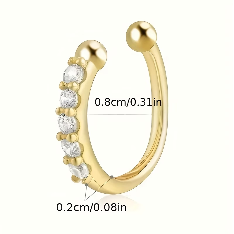 Sparkling Crystal No-Piercing Nose Cuff (Pair)