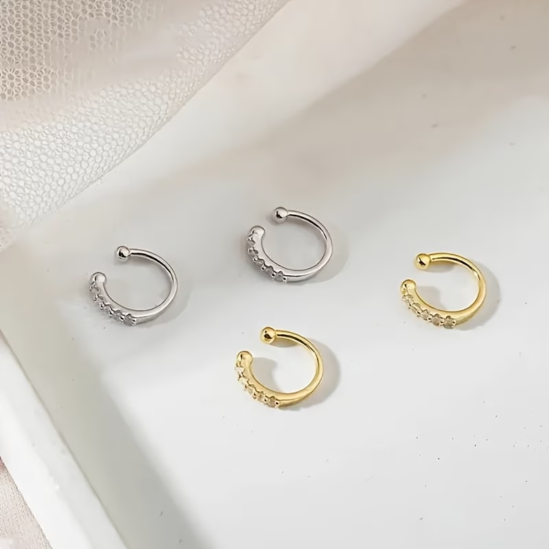 Sparkling Crystal No-Piercing Nose Cuff (Pair)
