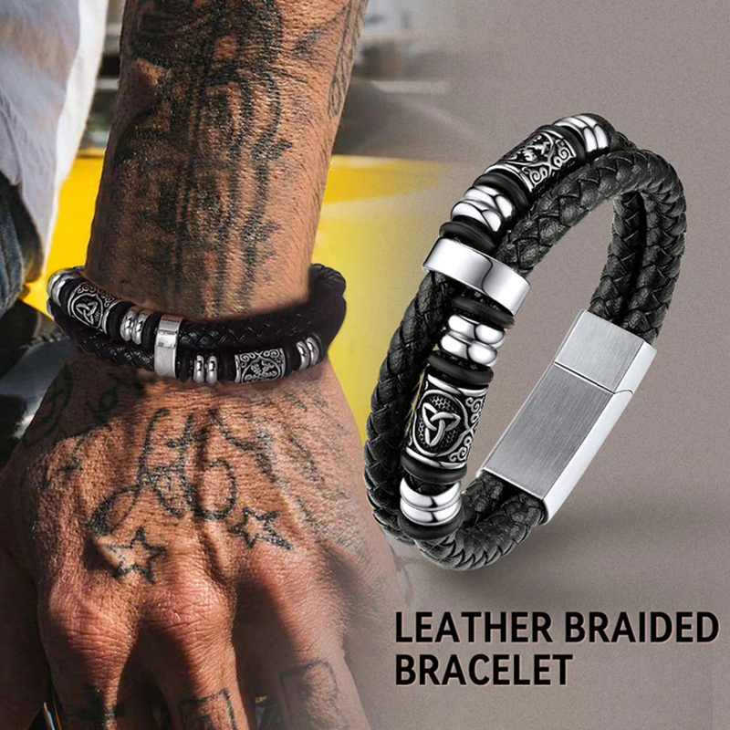 Celtic Knot and Vegvisir compass viking bracelet