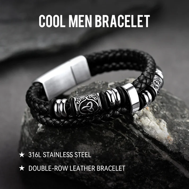 Celtic Knot and Vegvisir compass viking bracelet