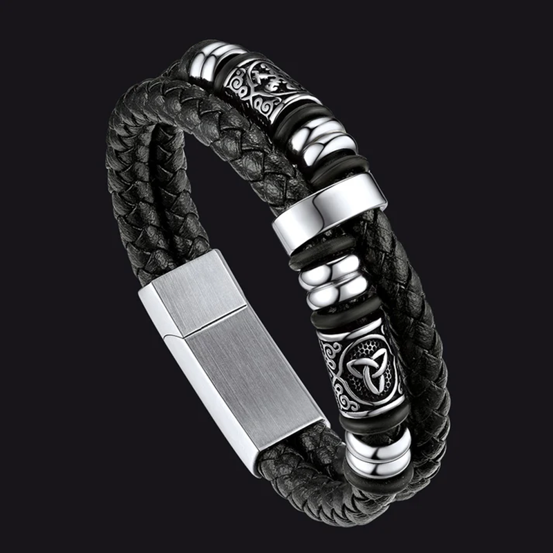 Celtic Knot and Vegvisir compass viking bracelet