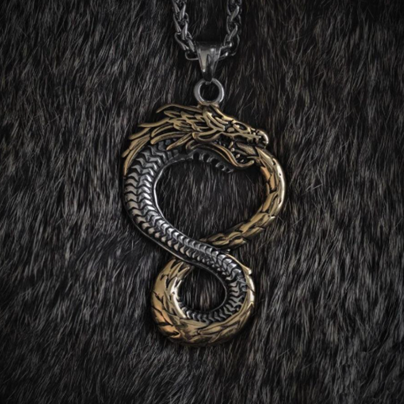 Silver-Gold Jormungandr Necklace
