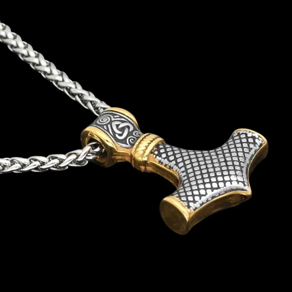 Thor Hammer Mjolnir Gold-Silver