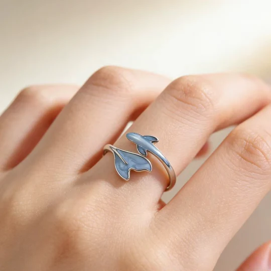 Blue Whale Tail Ring