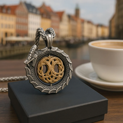 Jormungandr Surrounds Yggdrasil Rotating Pendant