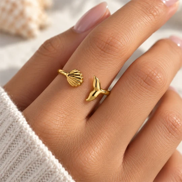 Seashell Fish Tail Ring