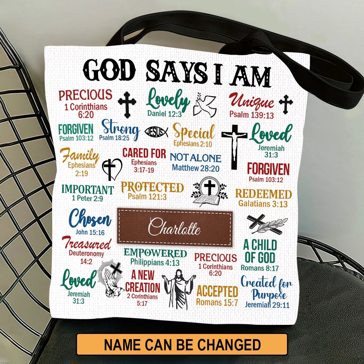 Christian Gifts For Religious Woman | What God Says About You | Meaningful Personalized Tote Bag