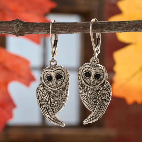 Vintage Barn Owl Earrings