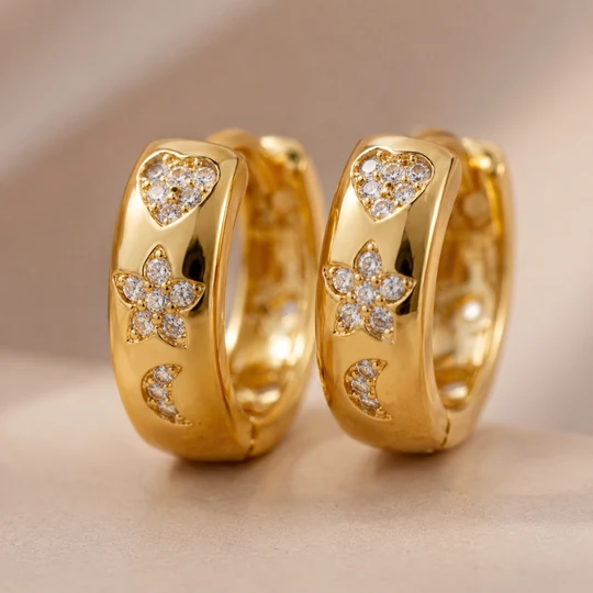 Mini Flower Huggie Hoop Earrings