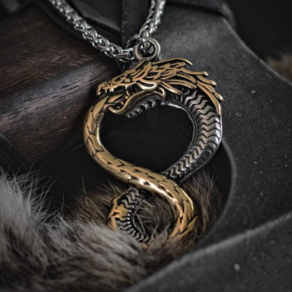 Silver-Gold Jormungandr Necklace