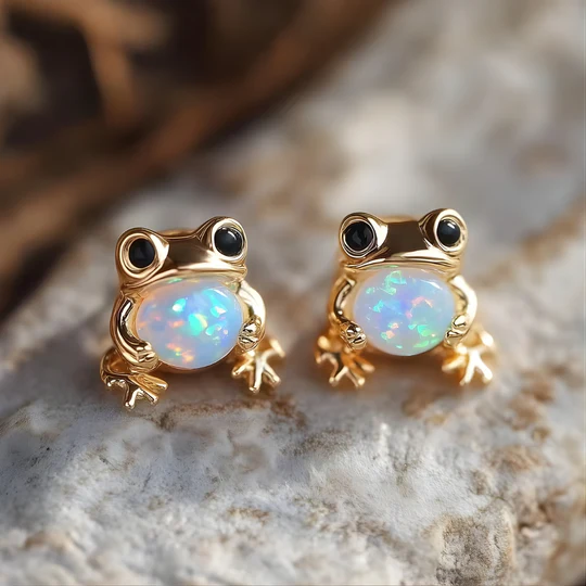 Frog Opal Earrings