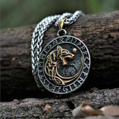 Fenrir Wolf Runic Necklace
