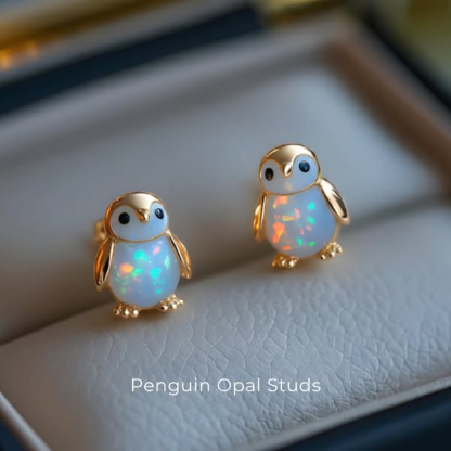 Little Opal Penguin Stud Earrings